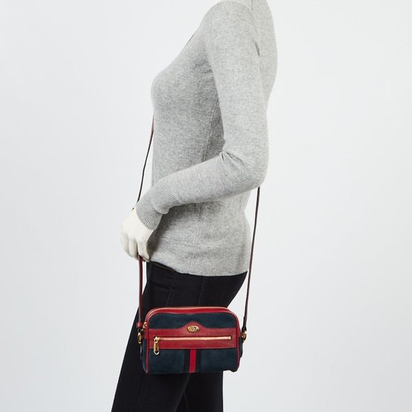 GUCCI Suede Calfskin Web Mini Ophidia w Box Duster - Picture 3 of 16